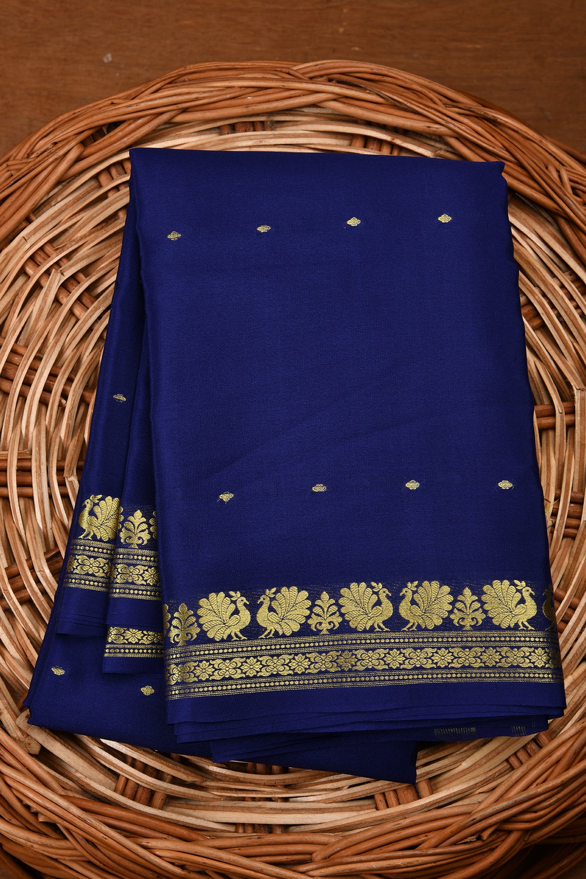 Indigo Blue Mysore Silk Saree
