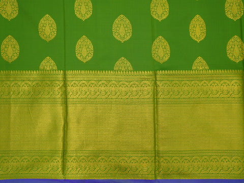 Iruthalaipakshi Border With Zari Buttas Green Silk Pavadai Sattai Material