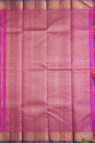 Iruthalai Pakshi And Paisley Zari Motifs Multicolor Kanchipuram Silk Saree