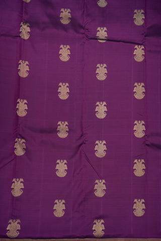 Iruthalai Pakshi Motifs Grape Purple Kanchipuram Silk Saree