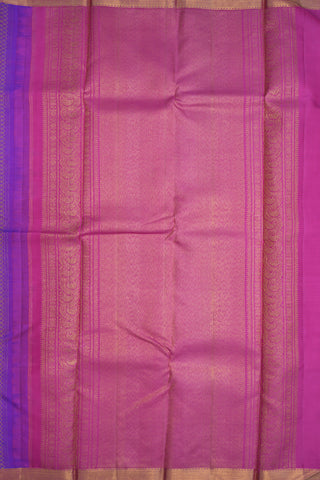 Threadwork And Floral Motifs Purple Kanchipuram Silk Saree