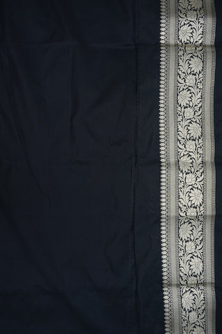 Jaal Floral Design Black Banarasi Silk Saree