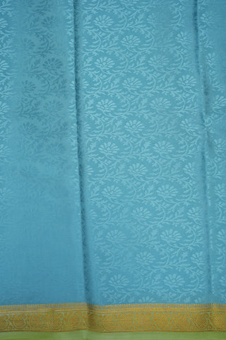 Jacquard Design In Turkish Blue Crepe Saree
