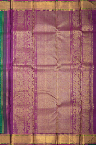 Threadwork With Buttas Emerald Green Kanchipuram Silk Saree