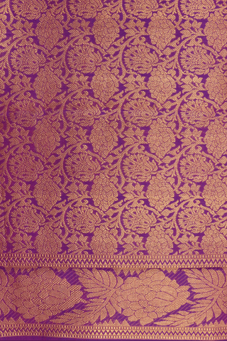 Jacquard Pattern Cobalt Blue Kanchipuram Silk Saree