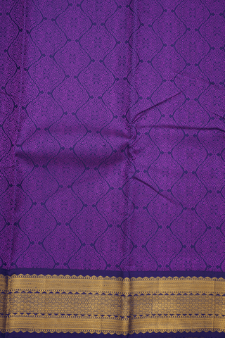 Jacquard Pattern Deep Purple Kanchipuram Silk Saree