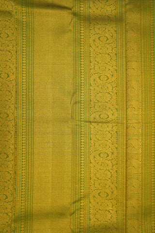 Jacquard Pattern Fern Green Kanchipuram Handloom Silk Saree