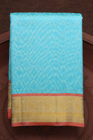 Jacquard Pattern Light Blue Kanchipuram Silk Saree