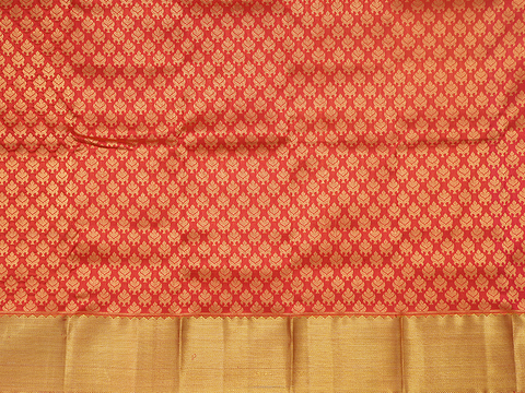Brocade Pattern Spiced Orange Pavadai Sattai Material