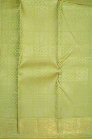 Jacquard Pattern Pastel Green Kanchipuram Silk Saree