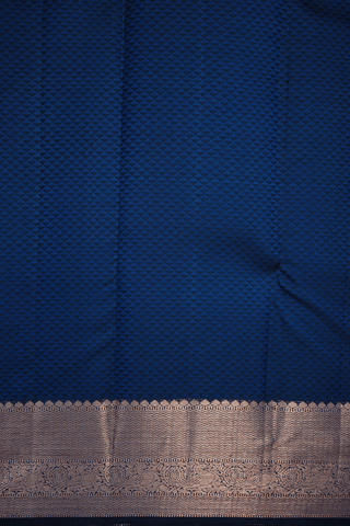 Jacquard Pattern Prussian Blue Kanchipuram Silk Saree