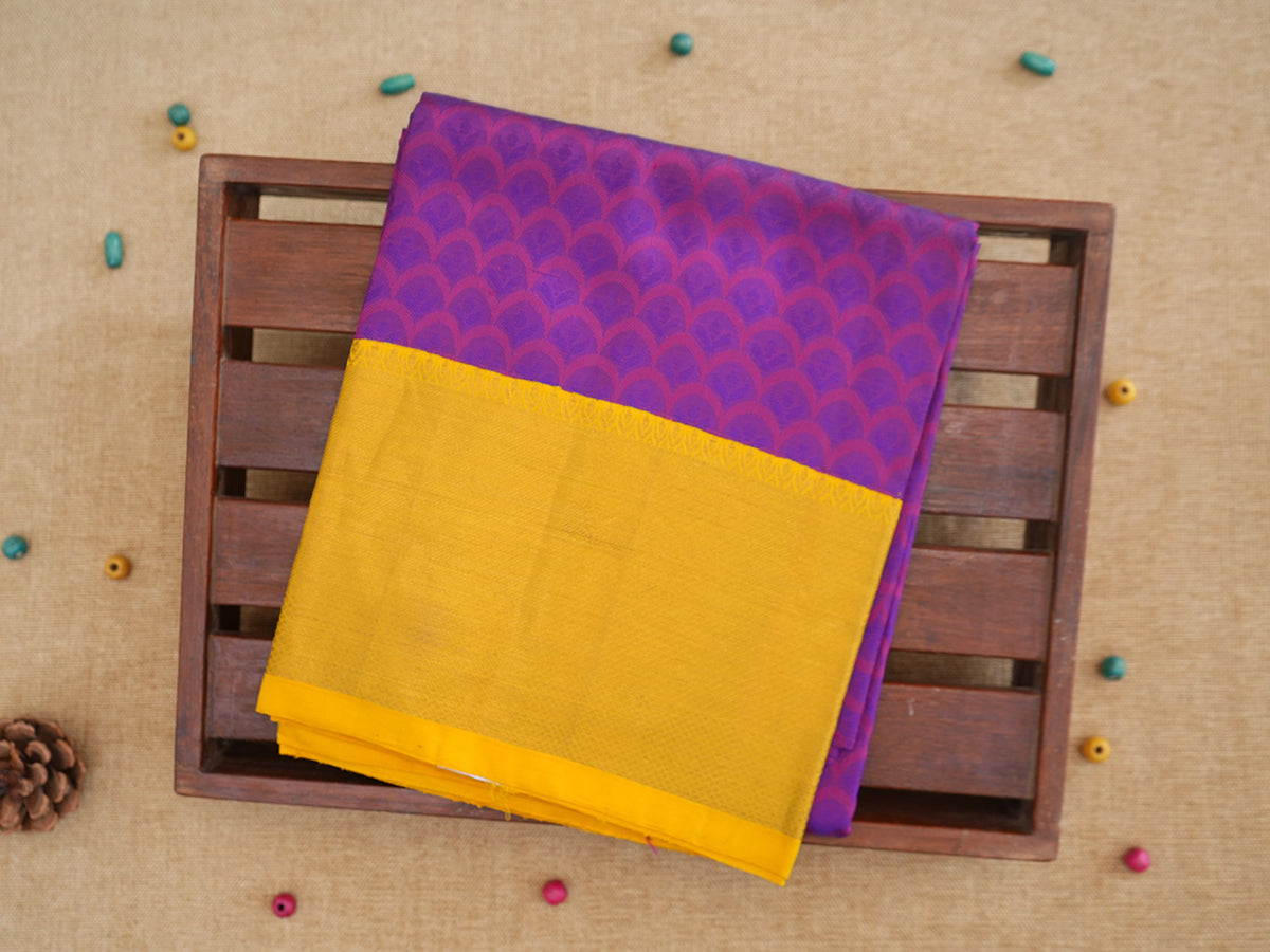 Jacquard Pattern Purple Silk Pavadai Sattai Material