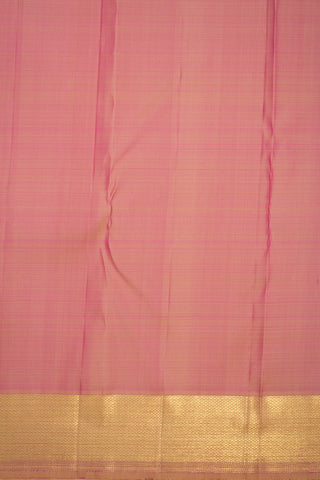 Jacquard Pattern Rose Gold Kanchipuram Silk Saree