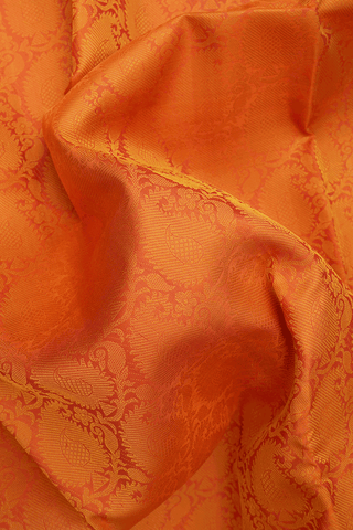 Jacquard Pattern Royal Orange Kanchipuram Silk Saree