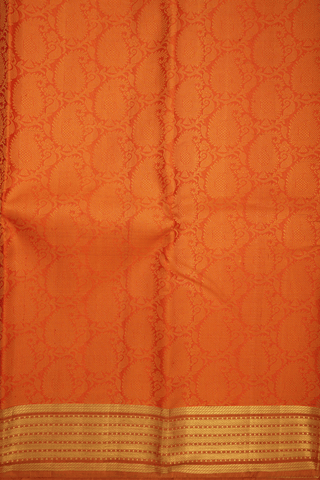 Jacquard Pattern Royal Orange Kanchipuram Silk Saree