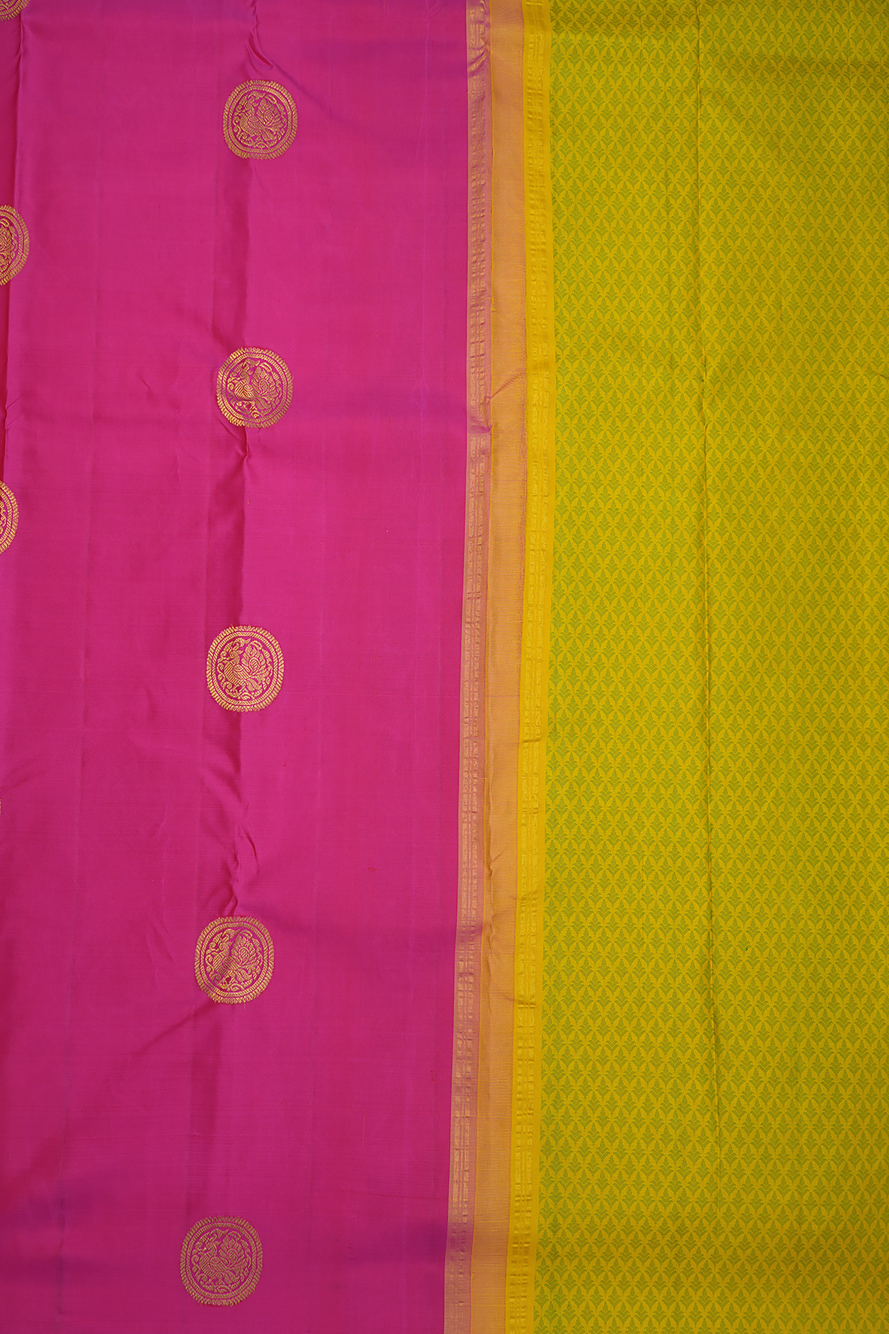 Jacquard Pattern Royal Yellow Kanchipuram Silk Saree