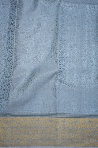 Jacquard Pattern Steel Grey Kanchipuram Silk Saree