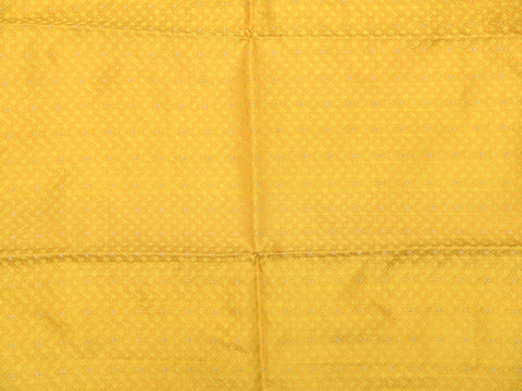 Jacquard Self Chevron Design Yellow Banaras Silk Unstitched Blouse Material