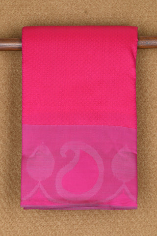 Jacquard With Paisley Border Rani Pink Art Silk Saree