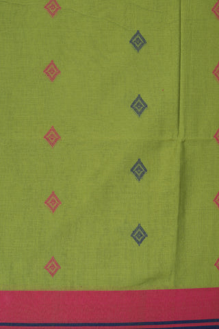 Jamdhani Buttis Pear Green Bengal Cotton Saree