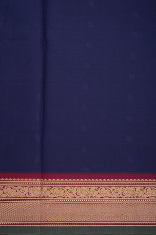 Allover Small Floral Design Zari Butta Royal Blue Kalyani Cotton Saree