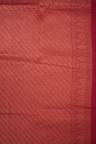 Paisely Design Border Peach Pink Kalyani Cotton Saree