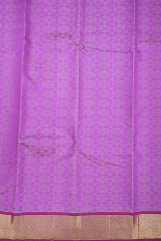 Allover Diamond Design Purple Kanchipuram Silk Saree