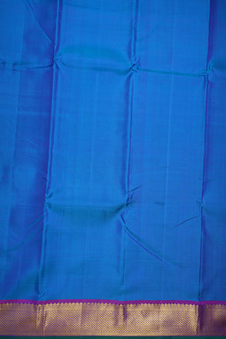 Zari Border Plain Lapis Blue Kanchipuram Silk Saree