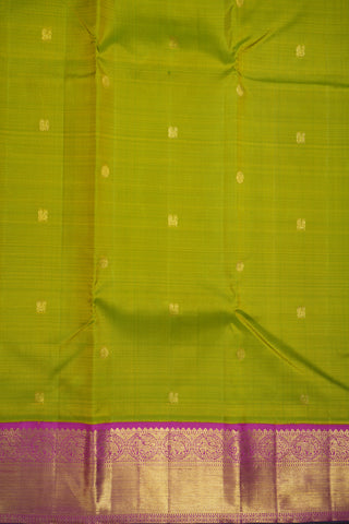 Peacock and Rudraksh Zari Motifs Kanchipuram Silk Saree