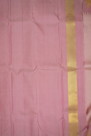 Temple Zari Border Blush Pink Kanchipuram Silk Saree