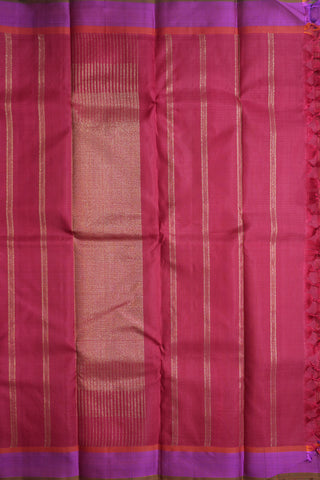 Threadwork Checks Ruby Red Kanchipuram Silk Saree