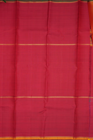 Ganga Jamuna Border Ruby Red Kanchipuram Silk Saree