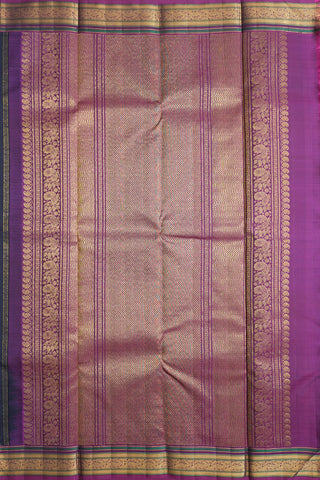 Zari Checked Black Kanchipuram Silk Saree
