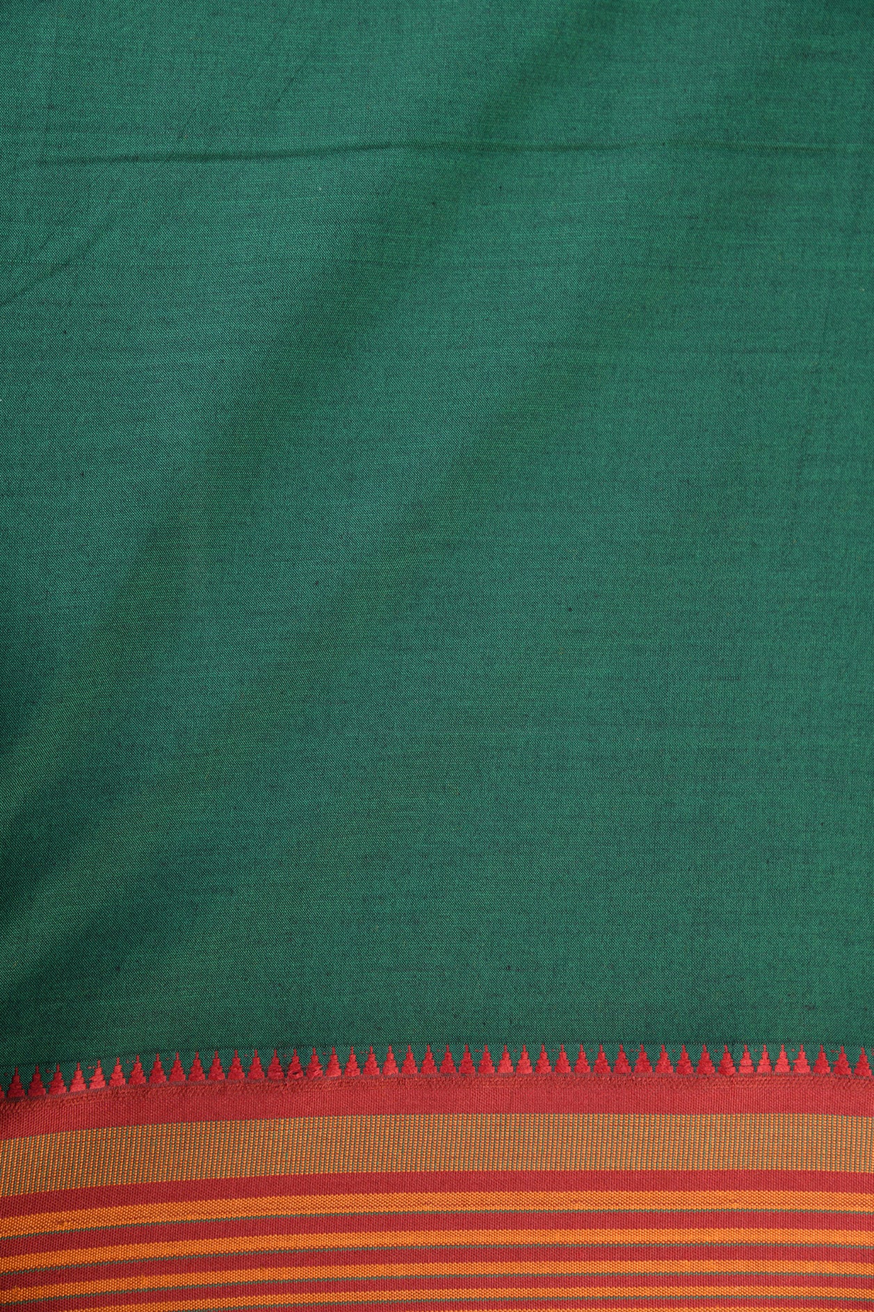 Kasuti Embroidery Work Forest Green Dharwad Cotton Saree