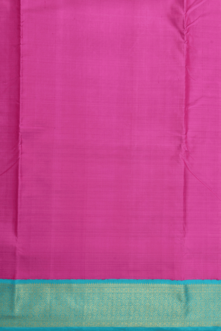 Korvai Border Rose Pink Kanchipuram Nine Yards Silk Saree