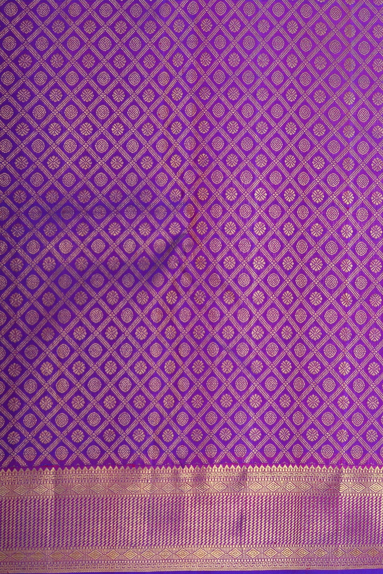 Korvai Border In Brocade Violet Kanchipuram Silk Saree