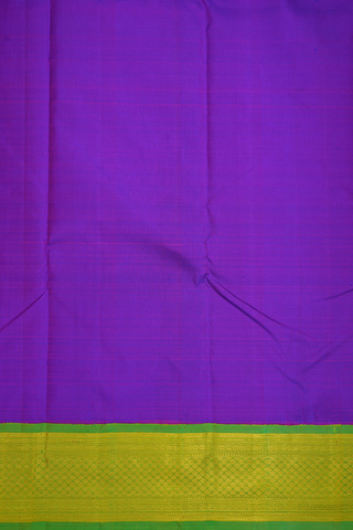 Korvai Zari Border Plain Purple Rose Kanchipuram Silk Saree