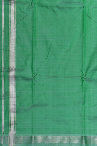 Kuyil Kann Zari Border Green Silk Dhoti With Angavastram Set
