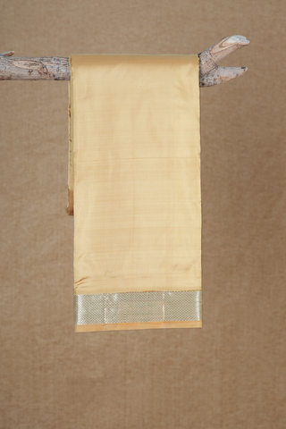 Kuyil Kann Zari Border Yellow Silk Dhoti With Angavastram Set