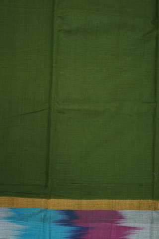 Contrast Border Mehendi Green Mangalagiri Cotton Saree