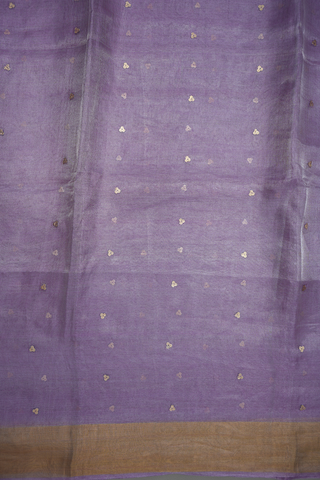 Chumki Work Lavender Tussar Organza Silk Saree