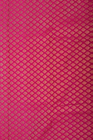 Leaf Design Zari Butta Yellow Kanchipuram Silk Saree