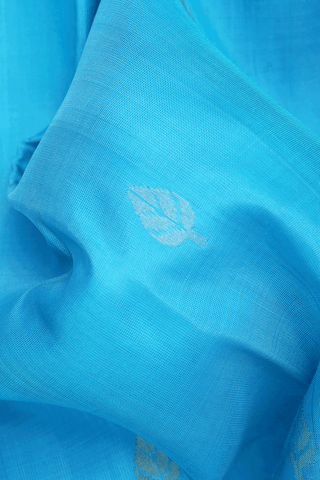 Leaf Zari Buttas Light Blue Uppada Silk Saree