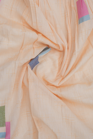 Front Tie-Up Neck Pastel Orange Cotton Long Kurta