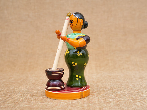 Handicrafted Women Work Dhankutni Wooden Toy