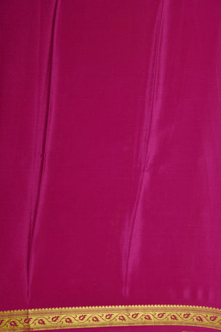 Self Ogee Pattern Magenta Pink Mysore Silk Saree
