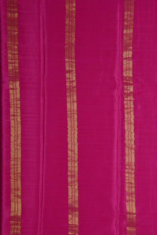 Self Ogee Pattern Magenta Pink Mysore Silk Saree