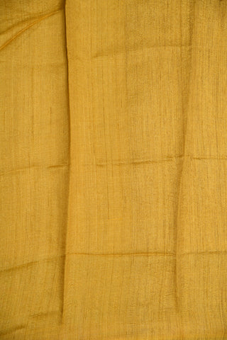 Madhubani Hand Painted Yellow Tussar Silk Saree
