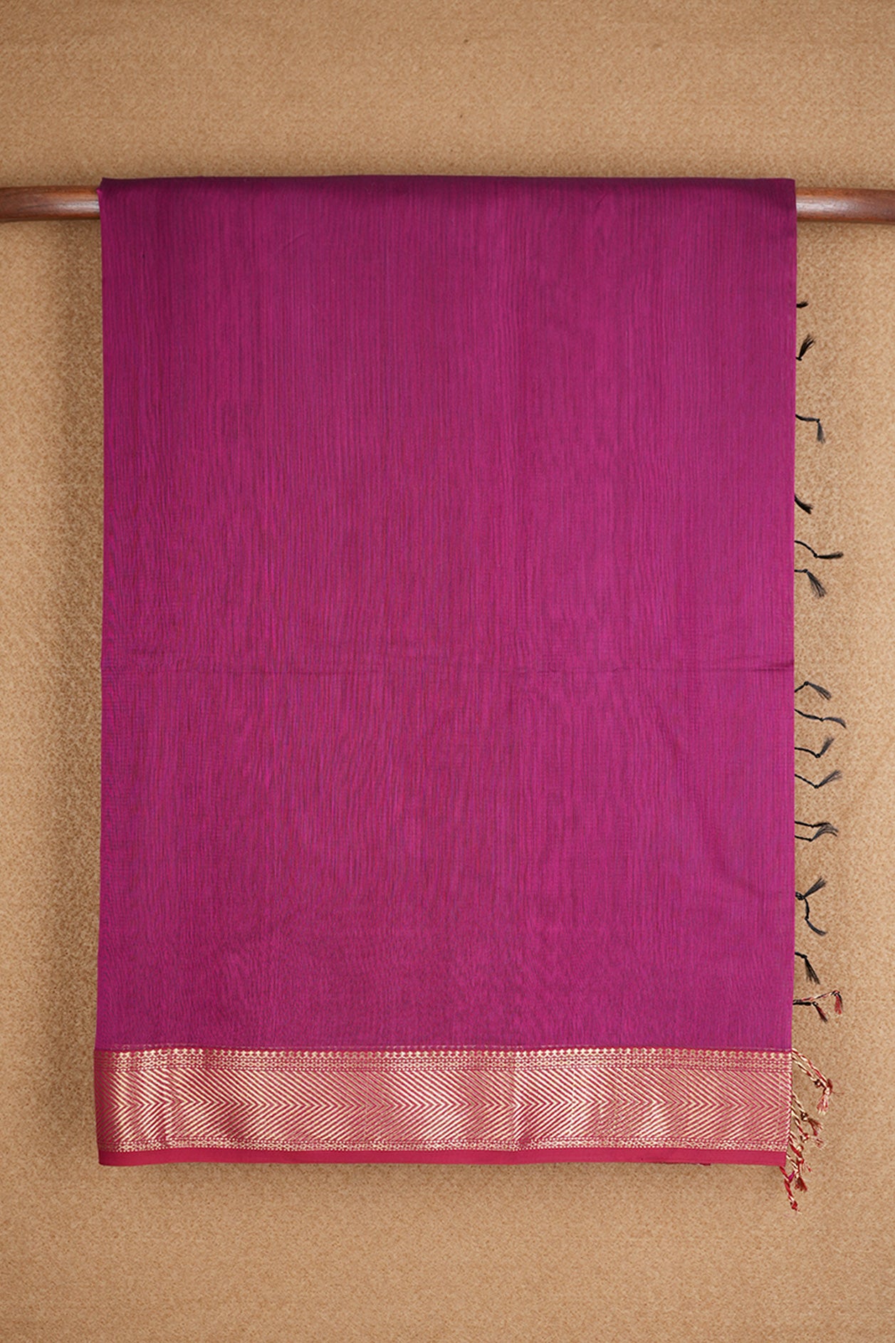 Vanki Design Zari Border With Purple Rose Maheswari Silk Cotton Saree