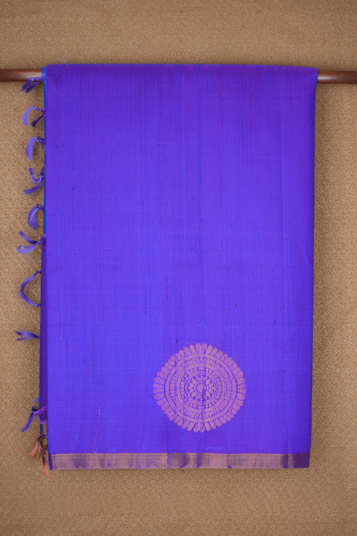 Mandala Design Lapis Blue Raw Silk Saree